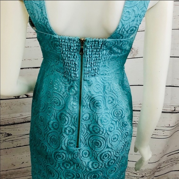 Muse Teal Sheath Dress - Picture 5 of 6